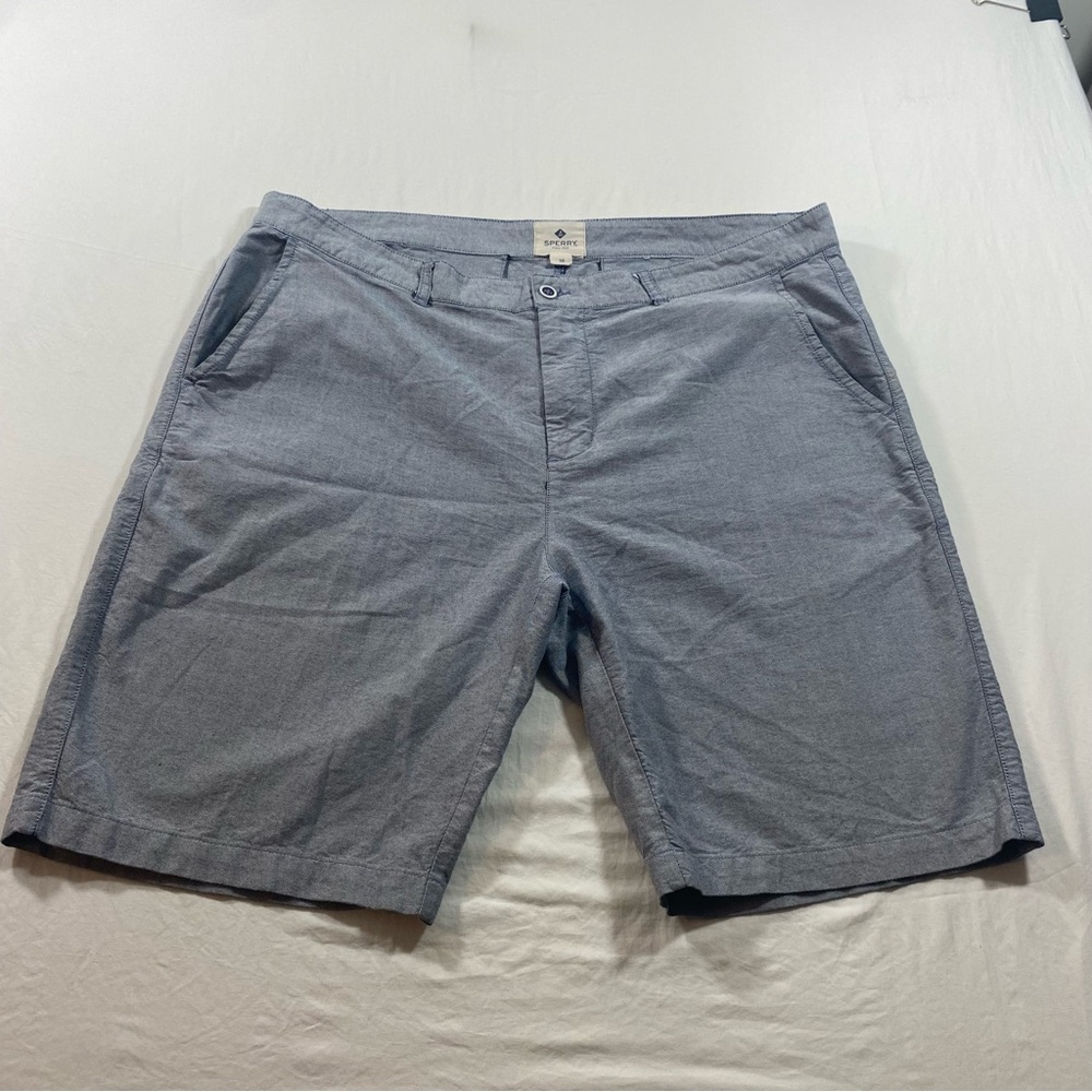 SPERRY Shorts Men 38 flat front cotton shorts pockets zip front Shorts  casual